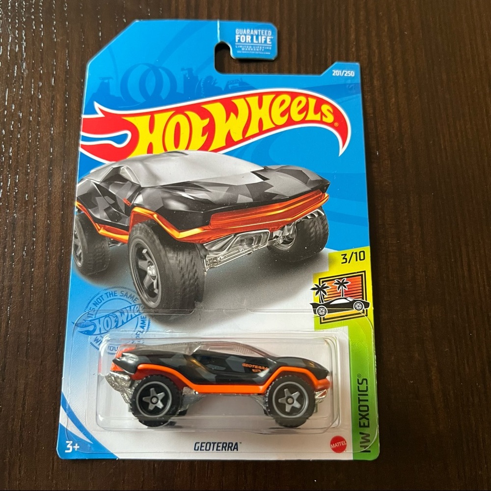 Hot Wheels Exotics Geoterra  Black and Gray Camo with Orange Trim  3/10 201/250